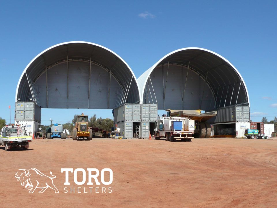 tensioned fabric buildings mining maintenance toro shelters
